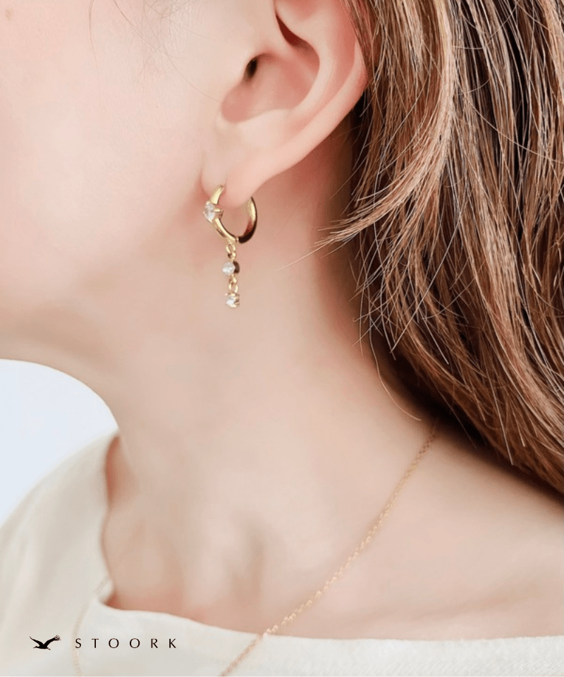 Zircon Charm Hoop Pierce - stoork