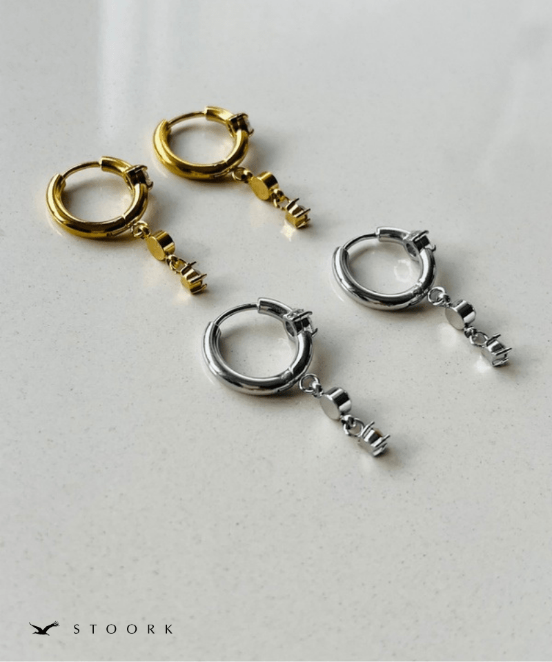 Zircon Charm Hoop Pierce - stoork