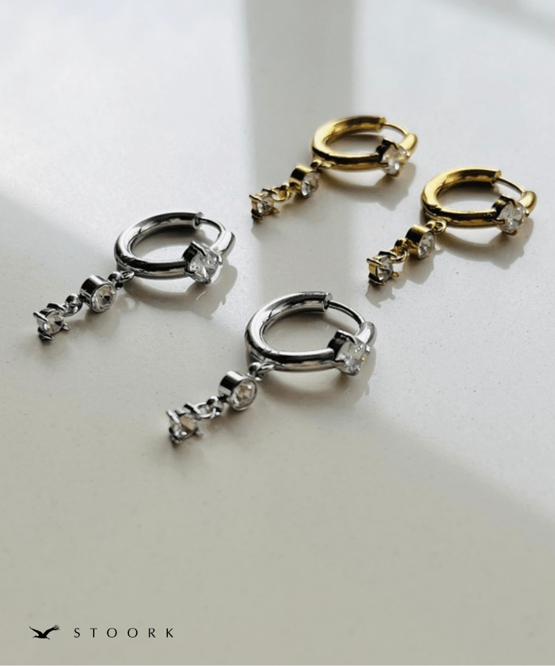 Zircon Charm Hoop Pierce - stoork