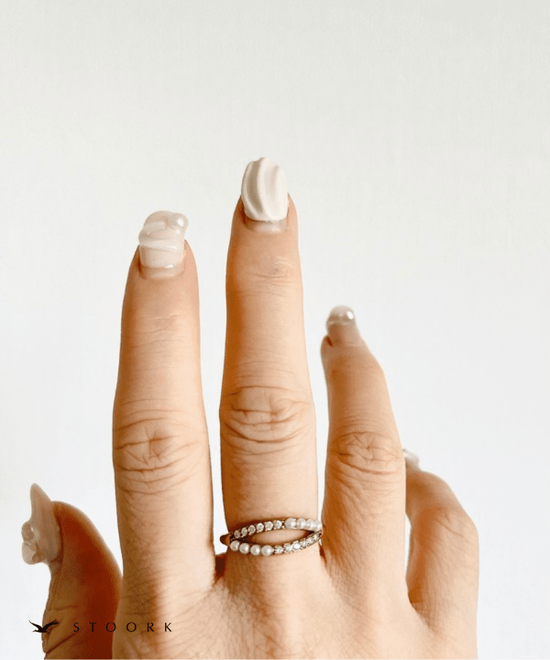 Zircon Pearl Double Ring - stoork