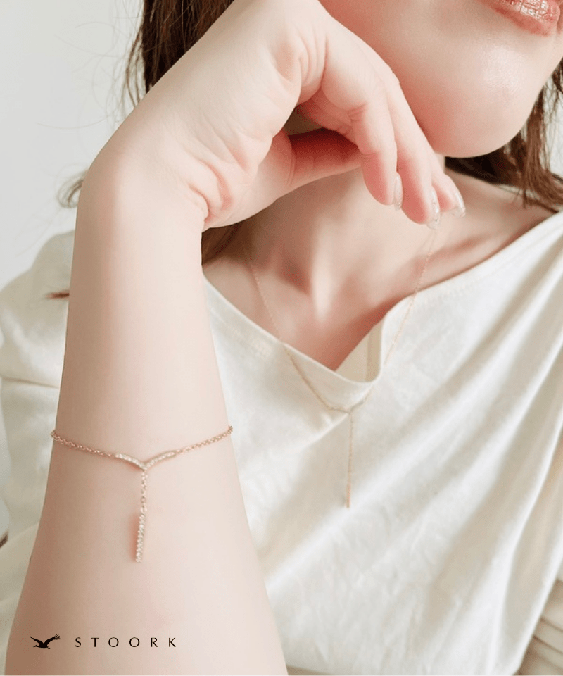 Zircon V Line Bracelet | 金属アレルギー対応アクセサリー通販