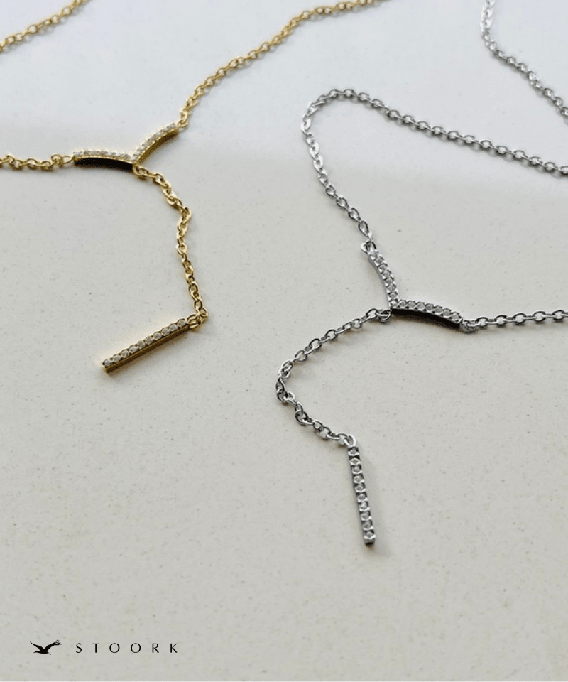 Zircon V Line Necklace - stoork
