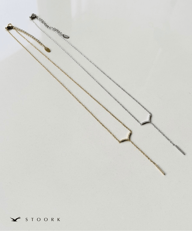 Zircon V Line Necklace - stoork