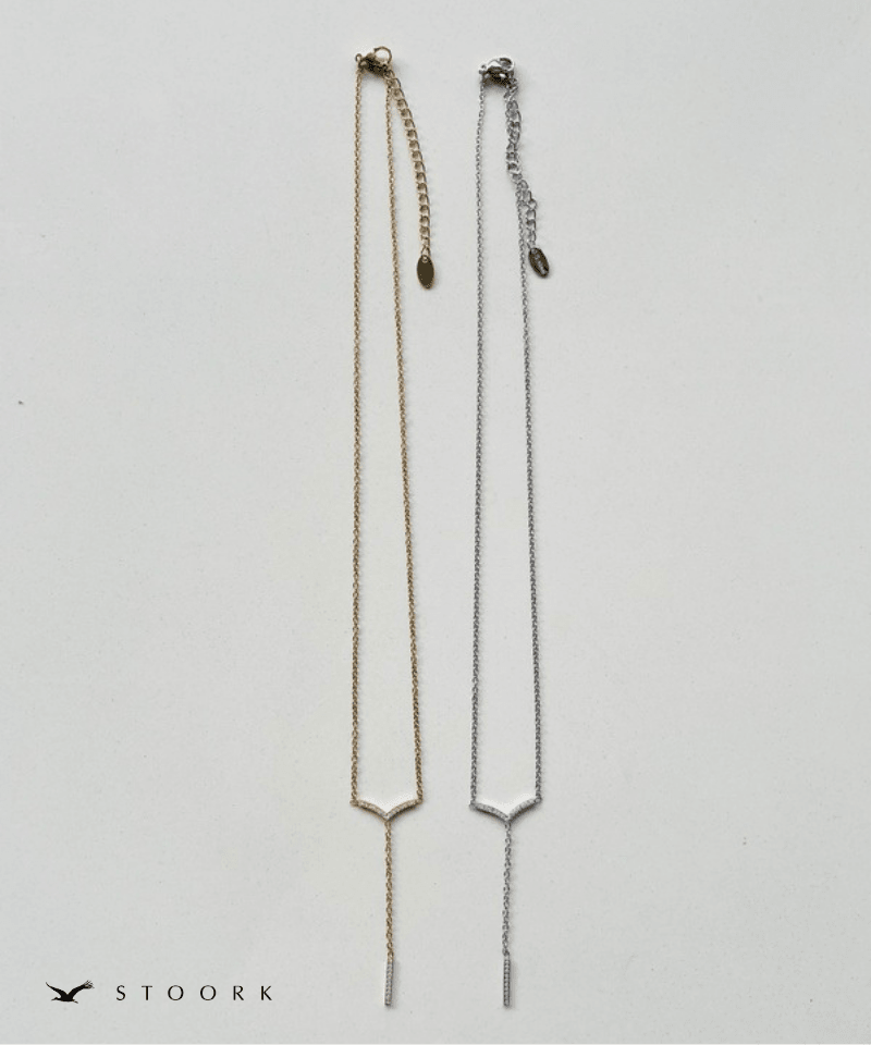 Zircon V Line Necklace - stoork