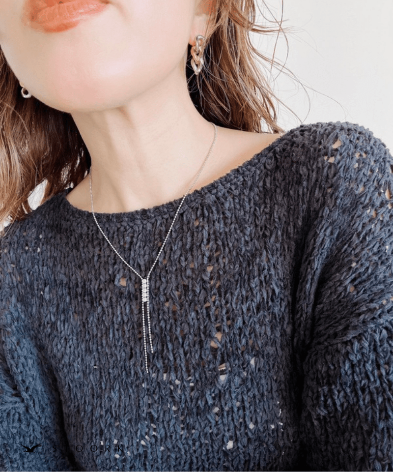 Zirconia Tie Necklace - stoork